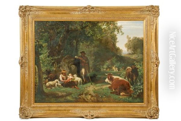 Pastoral Scene With Shepherd - view 1