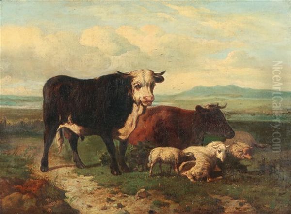 Pastoral Scene With Cows And Sheep - view 1