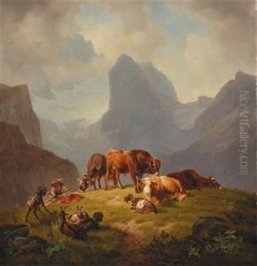Langenfelder Near Garmisch With View Of The Zugspitze, Hollental Glacier And Ruffelwande