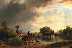 Returning Home From The Field Before The Approaching Storm by Johann Friedrich Voltz