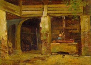Junge Frau Am Brunnen by Voltz, Johann Michael