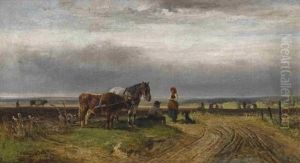 Rast Bei Der Feldarbeit by Ludwig Gustav Voltz