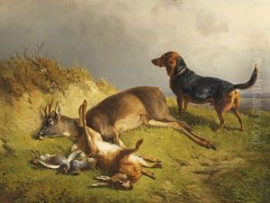 Erlegtes Wild Und Jagdhund