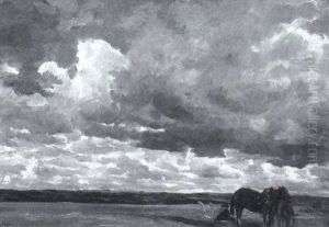 Landschaft Bei Aufziehendem Gewitter by Richard Voltz