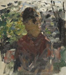 Junge Frau Im Freien by Wilhelm Volz