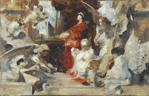 Die Heilige Caecilie, Die Sich Im Traum Von Musizierenden Engeln Umringt Erblickt by Wilhelm Volz