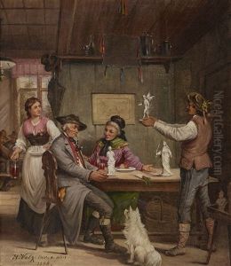 The Visit Of The Art Dealer by Hermann Volz