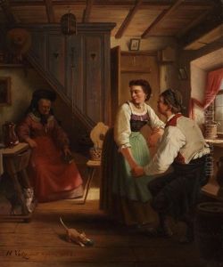 Paar In Der Stube by Hermann Volz