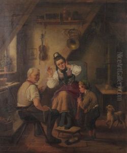 Genreszene Mit Musizierendem Knaben