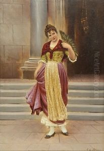 Portrait Of A Woman by Eugene Von Blass