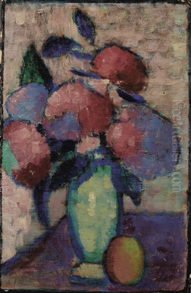 Stillleben: Blumen In Gruner Vase (still Life: Flowers In Green Vase) - view 1