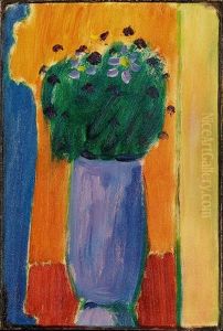 Grosses Stilleben: Blumen In Violetter Vase by Alexei Jawlensky