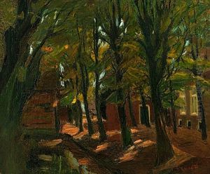 Kanal Und Landhauser Unter Baumen by Konrad Von Kardorff