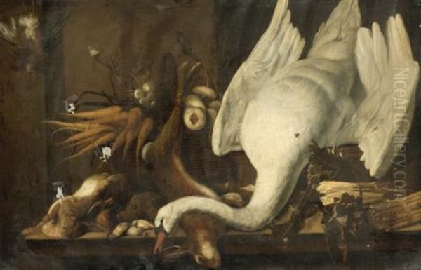 Still Life With A Swan, Asparagus, Game And Vegetables - view 1