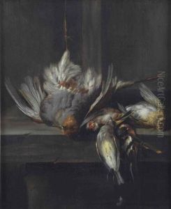 Various Birds On A Stone Ledge by Jan Vonck