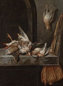 Still Life With Hunting Rifle And Birds by Jan Vonck