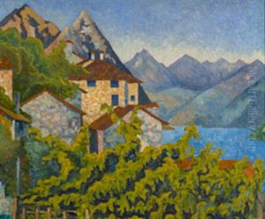 Maisons A Gandria by Louis Joseph Vonlanthen