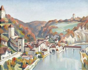 Vue De Fribourg Avec Le Pont St-jean