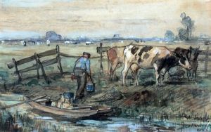Een Boer Bij Zijn Koeien Een Boer Bij Zijn Koeien