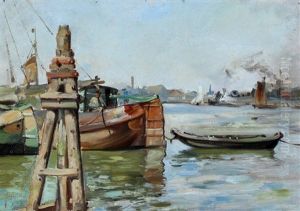 Haventje by August Willem van Voorden