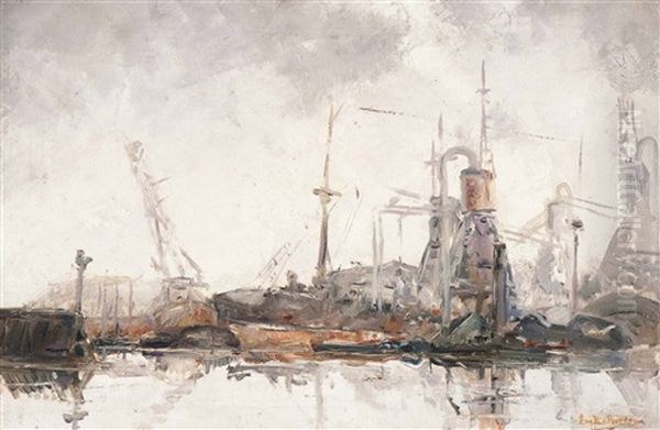 Study Of The Rotterdam Harbour - view 1