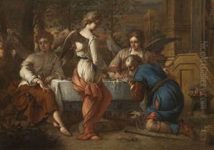 Abraham Und Die Engel by Johannes Voorhout the Elder