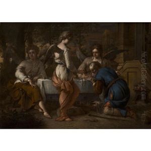 Abraham Et Les Trois Anges by Johannes Voorhout the Elder