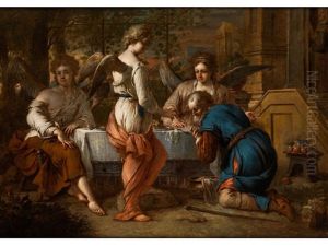Abraham Bewirtet Die Drei Engel by Johannes Voorhout the Elder