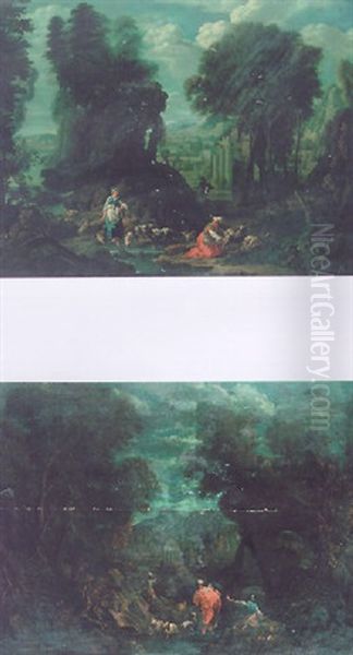 Figures And Farm Animals Among Classical Ruins - view 1