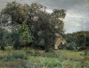 Markische Landschaft Mit Bauernhaus Im Sommer by Paul Vorgang