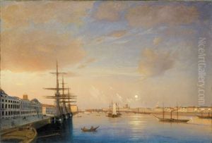 View Of Blagoveschensky Bridge And St. Petersburg Embankment