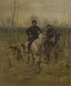 Hunting Scene by Sergei Semyonovich Voroshilov