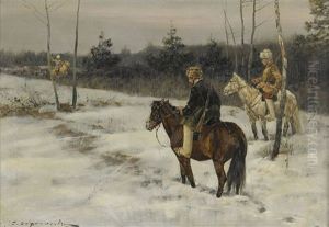 Hunting Scene by Sergei Semyonovich Voroshilov