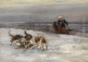 Hunting Scene by Sergei Semyonovich Voroshilov