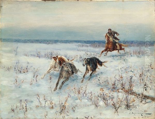 Jagd In Der Winterlichen Steppe - view 1