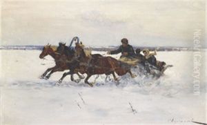 Through The Snow by Sergei Semyonovich Voroshilov