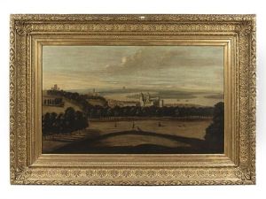 Vue De La Tamise A La Hauteur De Greenwich, L"observatoire, L"hopital Royal Et Saint Paul Dans Le Lointain.