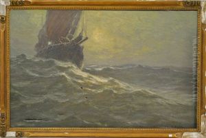 Bateau De Peche En Mer Agitee