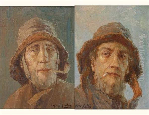 Pecheur Fumant La Cigarette (+ Pecheur Fumant La Pipe; Pair) - view 1