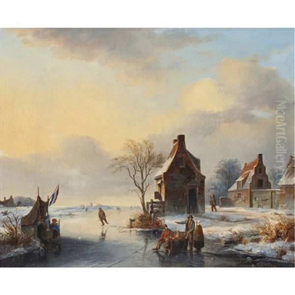 Skaters On A Frozen Lake - view 1