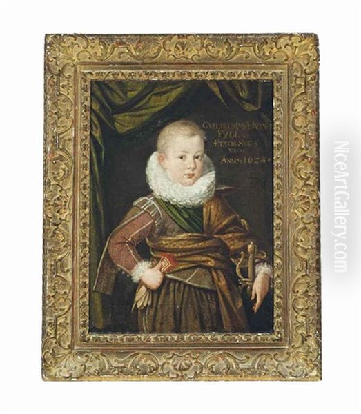 Portrait Of A Young Boy, Standing Three-quarter Length, Wearing A Ruff And Holding A Sword - view 1