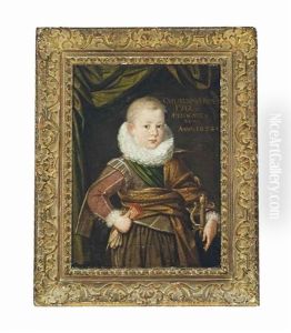 Portrait Of A Young Boy, Standing Three-quarter Length, Wearing A Ruff And Holding A Sword