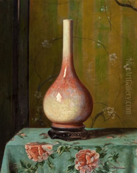 Ceramic Vase On Table - view 1