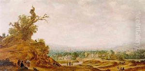 Weiter Ausblick Auf Eine Stadt Und Ein Schloss