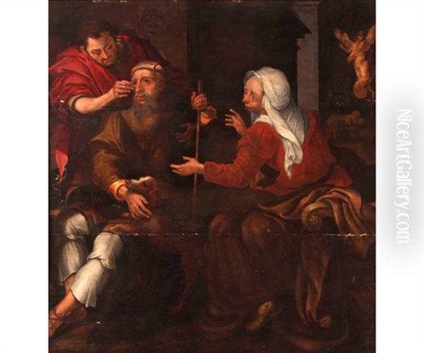 Tobias Restoring His Father"s Sight - view 1