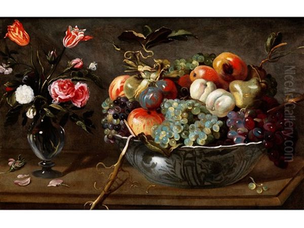 Fruchtestillleben Mit Blumenvase - view 1
