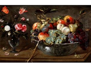 Fruchtestillleben Mit Blumenvase thumbnail