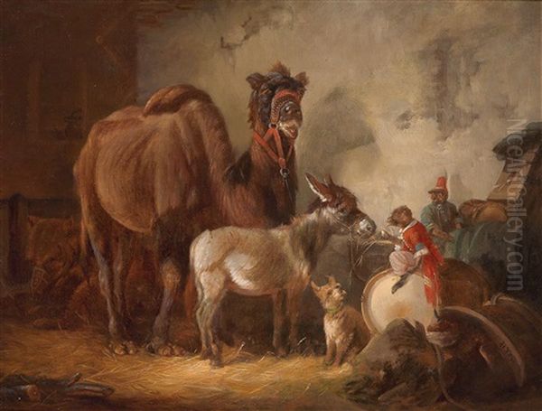 Moving Stable Scene With Circus Animals - view 1