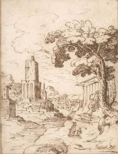 View Of The Torre Delle Melizie In Rome by Matthijs Bril