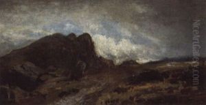 Gebirgslandschaft Unter Zuziehenden Wolken thumbnail